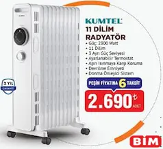 KUMTEL 11 DİLİM RADYATÖR 2300 W fiyat ve kampanya bilgisi